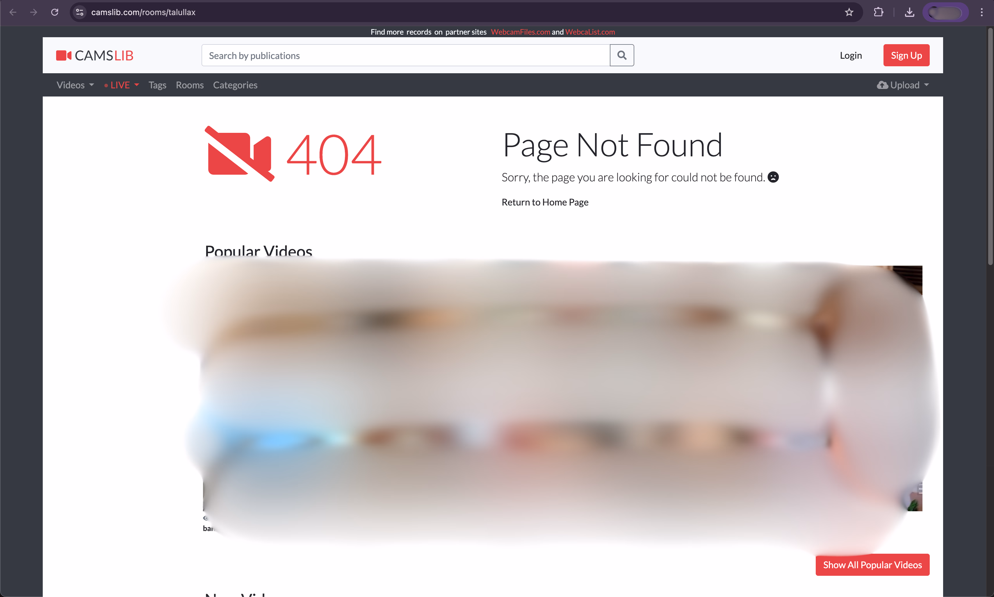 Camlib.com 404 page