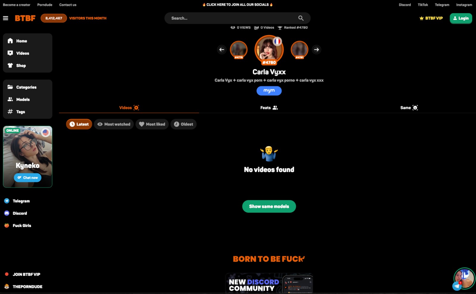 BornToBeFuck page removed, Carla Vyx leaked content taken down